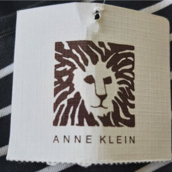 ANNE KLEIN | Women's Striped Top Black White Size Small - Picture 7 of 9